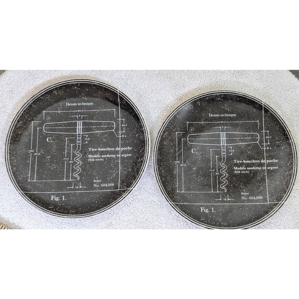 Set of 2 Tire-Bouchon by Williams-Sonoma 2011 Appetizer Plates 6-1/2"